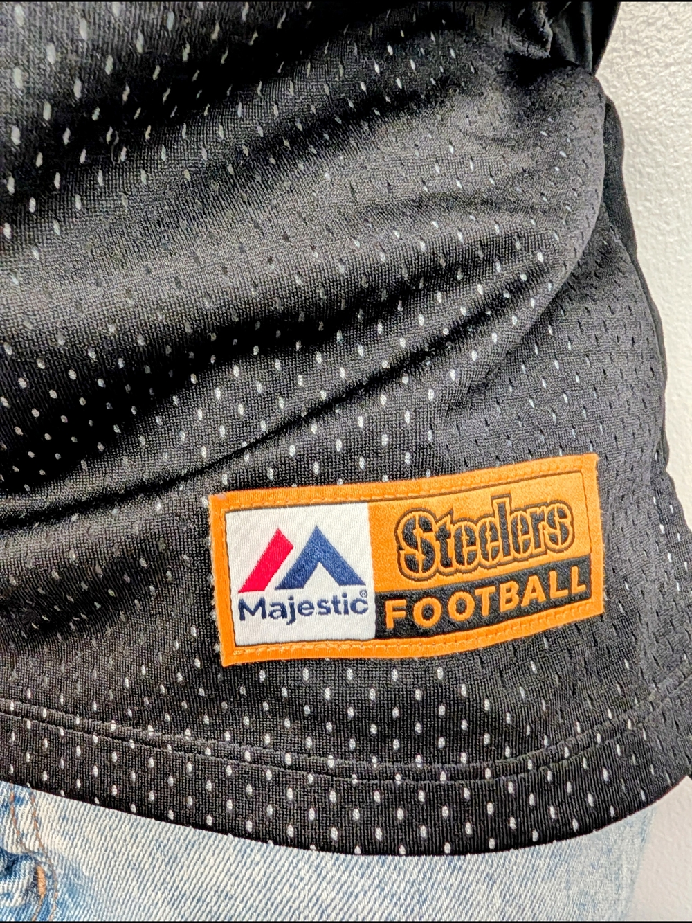 Majestic Black Jersey with Gold Football Patch - Picture 8 of 10